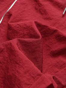 Manfinity Sport Corelite Men's Contrast Binding Drawstring Waist Sports Pants Fall Breathable Sweat Pants - Red - View 4