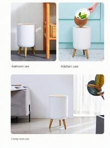 1pc Portable Waste Bin,Kitchen,Bathroom,Home,Household Supplies - White - View 9