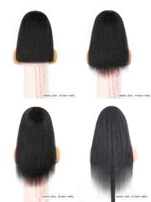 9am Hair Store Human Hair 3 IN 1 HALF WIG Seamless Kinky Straight Flip Over Wig Human Hair No Glue No Lace Wig Half Wig Human Hair 180% Density 14-28 Inch Natural Color Black Natural Hairline Beginner Friendly Hair Accessories For Women Free Gifts Valentine's Day Human Hair No Lace Wig Natural Glueless Wig For Romantic Date For Women - S1 - View 5