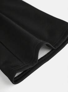 SHEIN Girlism Tween 女童保暖休闲针织紧身裤，带保暖内衬，秋冬款 - 黑色 - 查看 3