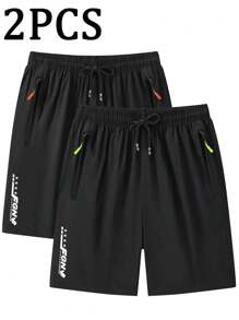 Gym Rark Herren einfach bedruckte Lässig Sport Shorts - Schwarz - Übersicht 1