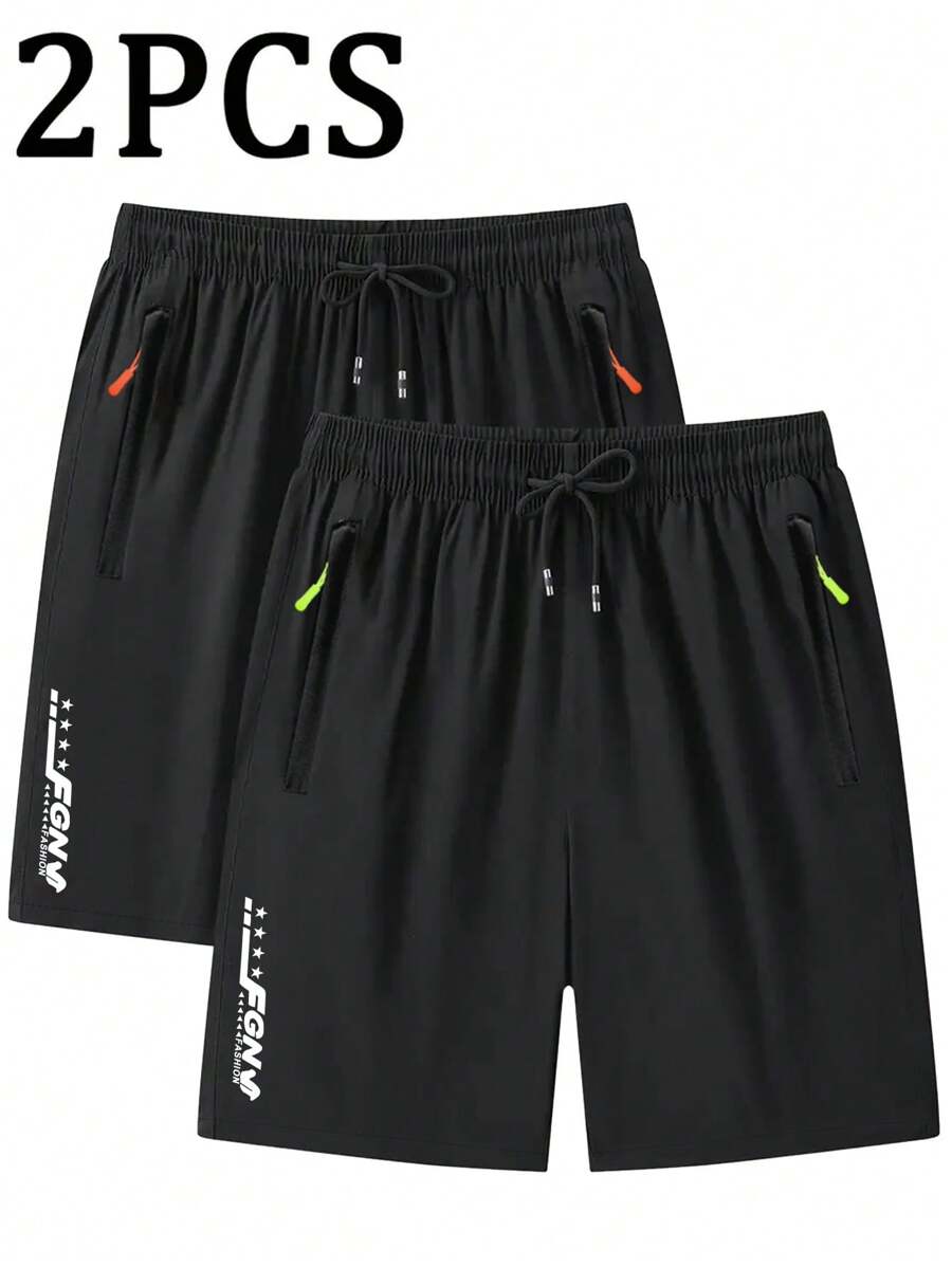Gym Rark Herren einfach bedruckte Lässig Sport Shorts - Schwarz - Übersicht 1