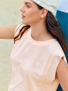 In My Nature 女士夏季休闲纯色户外背心 - 粉色 - 查看 8