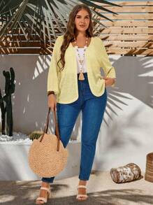 EMERY ROSE 加大码宽松落肩休闲外套，夏季，度假，波西米亚风，送给妈妈的礼物，波西米亚风，春假，狂欢，乡村