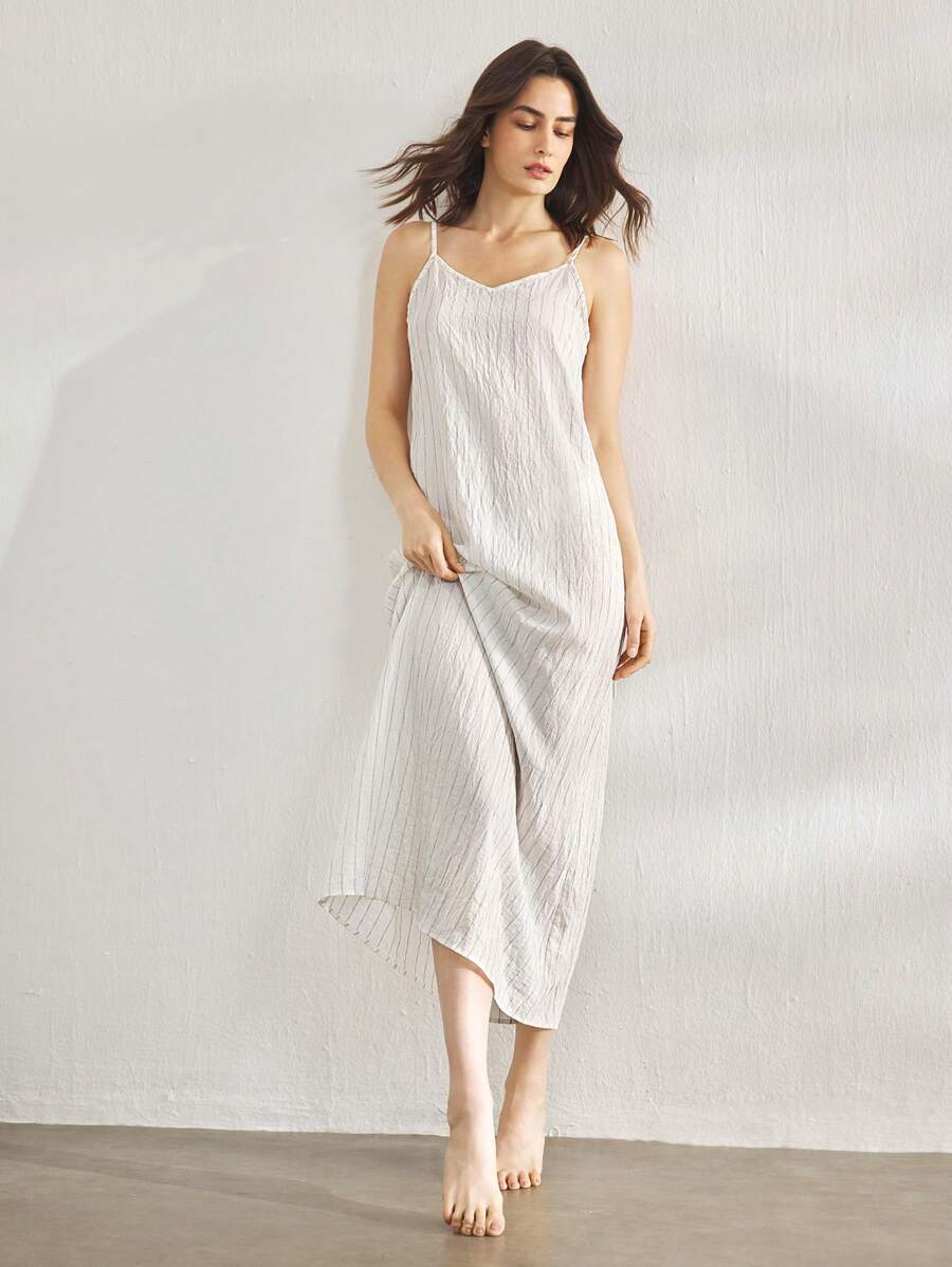 Ocili Leisure Casual Comfortable Soft Young Women's Homewear Dress - Khaki - View 1