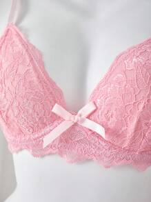 PetitDoll Lace Supportive Bra With Underwire (Cup) - Pink - View 7