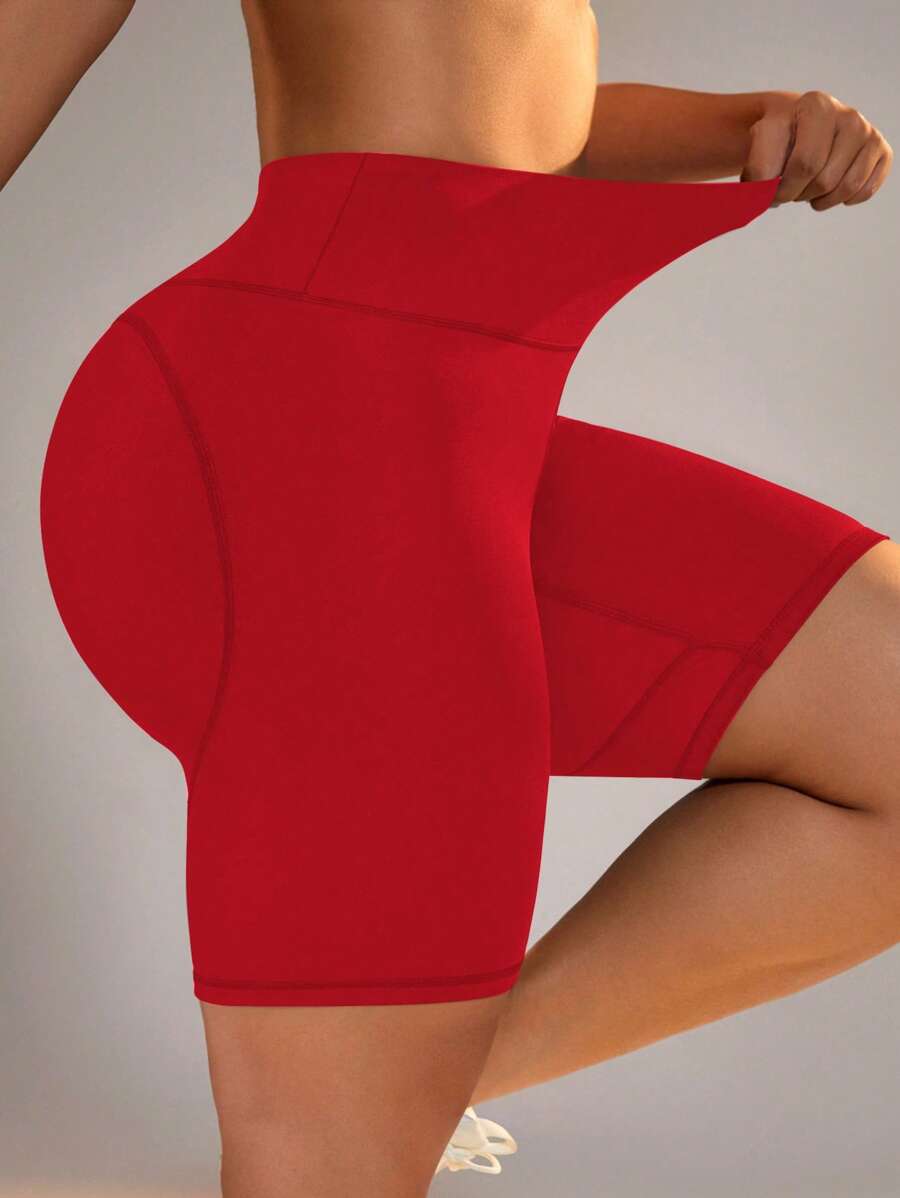 Easithlete Plus Size High Waisted Lifting Sports Shorts Workout Short