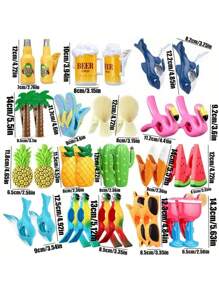 SHEIN 2pcs Beach Towel Clip Summer Portable Chair Holder Large Plastic Clothes Clip Parrot Watermelon Flamingo Ice Cream Pineapple Cactus Coconut Tree Style Clothesline, Graduation Season, Back To School Season Towel Clip - Multicolor - View 4