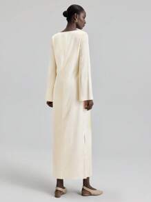 Ontre 2025 Autumn/Winter Seasonal Dress, Floral Print Long Sleeve Dress, Elegant Acetate Gown