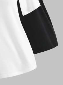2pcs/Set Tween Girls Casual Solid Color Asymmetric Collar T-Shirt, Versatile For Summer - Multicolor - View 4