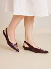 MOTF PREMIUM POINTED TOE SLIP-ON WEDGES SHOES FOR CHRISTMAS