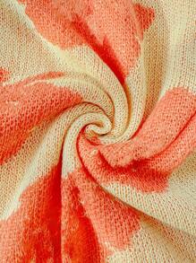 Skyraze Women's Floral Pattern Yellow Sleeveless Knit Dress - Yellow - View 5