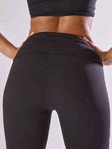 Musera Sport Fold Over Waistband Flared Yoga Pants Active Comfy Workout Gym ,Padel, Tennis, Pickleball