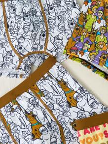 SCOOBY-DOO X SHEIN 5件装 男童字母卡通印花平角内裤