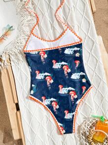 The White Lotus Swim Vcay 1pc Fashion All-Over Floral Print Tied-Edge Swimsuit, Summer Beach Hot Selling Item - Multicolor - View 8