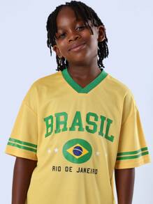 SUMWON Brasil Soccer Fan Rio De Janeiro Premium Streetwear Youth Casual T-Shirt All Season Fan Apparel - Multicolor - View 5