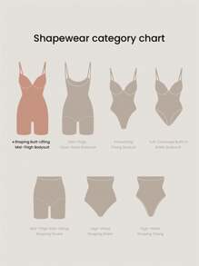 LUVLETTE Breathable Seamless Smoothing Shaping Waist Training Butt Lifting Tummy Control Backless Deep V-Neck Shapewear Bodysuit
