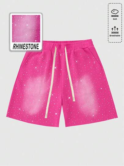 Street Life Short de hombres con estampado de cebra con brillo, con bolsillos y cintura con cordón