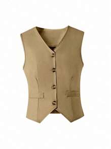 SHEIN 2件套少女纯色吊带背心和百褶裙优雅套装