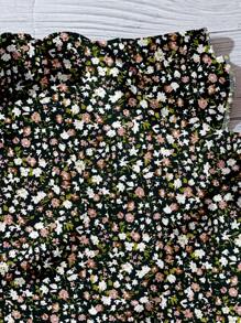 EMERY ROSE Camisa suelta de verano con estampado floral, estilo de vacaciones, para mujeres de talla grande, cuello en V rosa, mangas cortas, ropa de verano para mujer, ropa de vacaciones para mujer - Negro - Ver 4