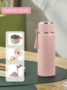 1 件不锈钢真空保温水瓶，带手柄和过滤器，500ml/16.9oz 和 600ml/20oz，防漏，便携，适合户外、旅行、跑步、骑自行车、徒步旅行、游泳 - 彩色 - 查看 10