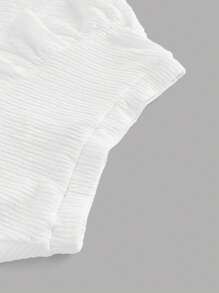 SHEIN MOD Bộ váy 2 món đơn giản, không đối xứng, viền bèo nhún, thoải mái cho nữ - trắng - Xem 4
