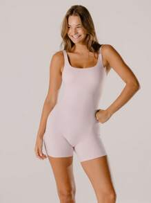 Aralina Leisurewear Active Pastel Pink Body-Hugging Shapewear Active Summer Cute Workout Jumpsuits