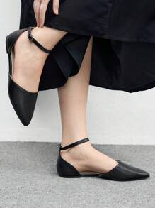 CUCCOO BIZCHIC Chaussures de bureau noires minimalistes, élégantes et confortables à bout pointu pour femme - Noir - Voir 4
