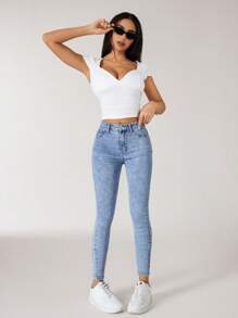 Jeanoix Men's Casual Washed Slim Fit Denim Jeans - Light Wash - View 5