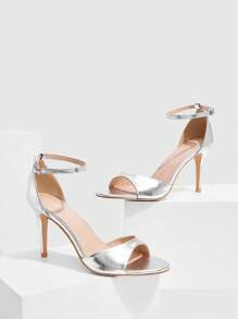 CUCCOO SZL 女士尖头细高跟银色简约时尚性感派对婚礼高跟凉鞋 - 銀色 - 查看 2