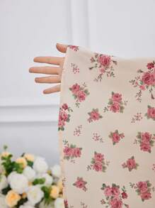 Modelyn 大码方领短袖花卉印花腰带设计连衣裙，浪漫夏日 - 彩色 - 查看 7