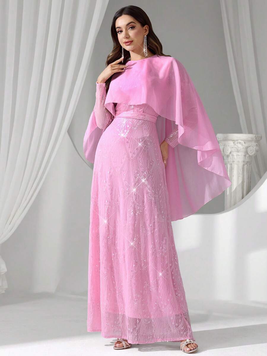 Coutiva 女士正式晚礼服(重装饰) - 藕粉色 - 查看 1