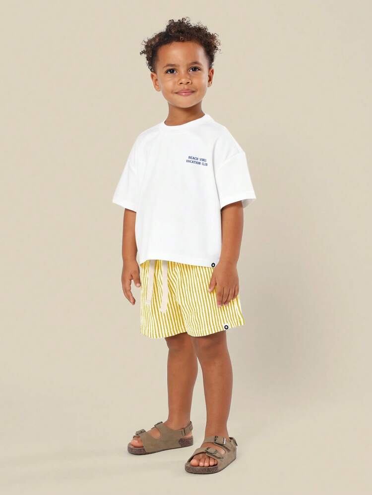 Italy Capri Lemon Print Casual T-Shirt Co-Ords