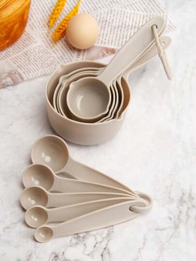 SHEIN Kitchen Baking Tools Measuring Cups And Spoons Set With Stackable Design And Graduated Markings, Perfect For Cooking And Baking