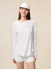 OutZeal SunProof UPF50+ Cooling Sun Protection Curved Hem Long Sleeve Tee Women With Pockets