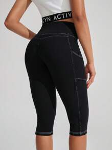 Flexra Women's High Waist Skinny Capri Casual Everyday Wear Denim Jeans - Black - View 3