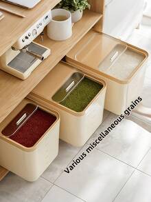 5/10/15kg Food Storage Rice Barrel, Large-Size Rice And Flour Container, Push-Pull Food Storage Box, Thickened Household Use, Suitable For Kitchen