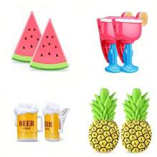 SHEIN 2pcs Beach Towel Clip Summer Portable Chair Holder Large Plastic Clothes Clip Parrot Watermelon Flamingo Ice Cream Pineapple Cactus Coconut Tree Style Clothesline, Graduation Season, Back To School Season Towel Clip - Multicolor - View 13