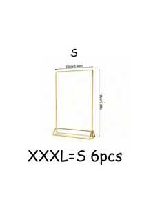 Factory Stock Acrylic Gold-Edged Table Cards, Transparent Color Triangular Dining Table Signs Set.