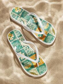 女士黑色人字拖凉鞋 - 彩色 - 查看 1