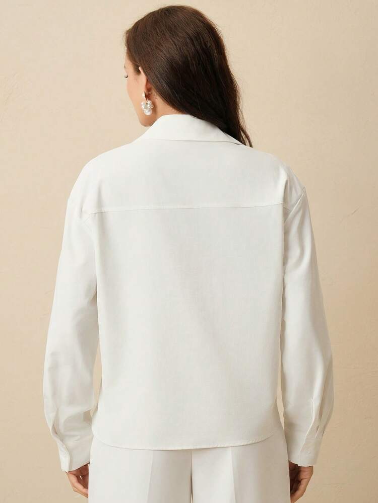 Chemise décontractée à manches longues élégante et aérée avec motif d'arbre de noix de coco