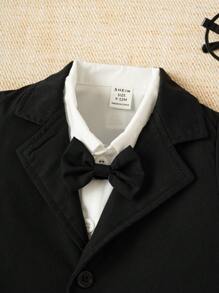 Souflis Souflis Baby Boy Bow Front Shirt & Shorts & Tee - Black and White - View 6