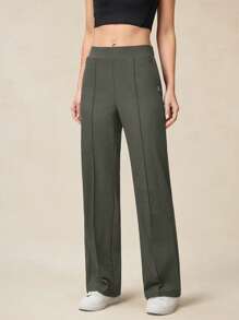 OutZeal 女士运动裤 日常休闲 凉爽触感 弹力阔腿带拉链口袋 - 軍綠色 - 查看 6