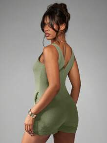 MISSGUIDED Loose Fit Summer Playsuit Sleeveless Romper Comfortable Cheesecloth Textured Jumpsuit Vacation Casual Festival Loungewear