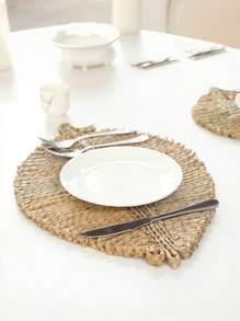 Cirelle حصيرة طاولة مصنوعة يدوياً من نسيج العشب عازلة للحرارة على شكل ورقة لتزين طاولة الطعام ، بطراز بوهيمي ، ديكور طاولة رامادي ، وجبات العائلة والحفلات ، لوازم المطبخ ، استخدامات المطبخ ، ديكور الإقامة والإفطار ، استخدام الحديقة ، لوازم الفنادق الراقية - متعدد الألوان - مشاهدة 8