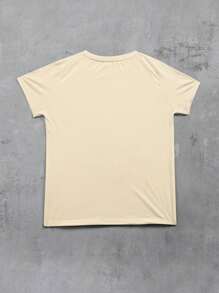 T-shirt graphique à col rond et manches courtes pour femmes, imprimé de lettres anglaises, tenue décontractée pour tous les jours, printemps/été