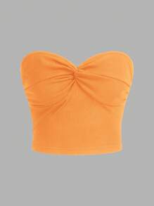 SHEIN MOD Top tubo de punto acanalado con nudo delantero para el verano - Multicolor - Ver 7