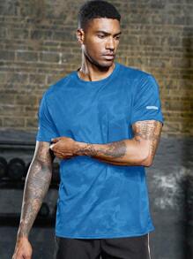 Manfinity Sport Corelite Men's Summer Camo Print Short Sleeve Sports T-Shirt - Dusty Blue - View 6