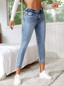 EMERY ROSE Jeans ajustados con bolsillo oblicuo - Lavado ligero - Ver 7