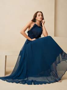 Anewsta Elegant Red Sleeveless Dress With Waist Cinched, Ruffled Hem, High-End Mini Cocktail Dress